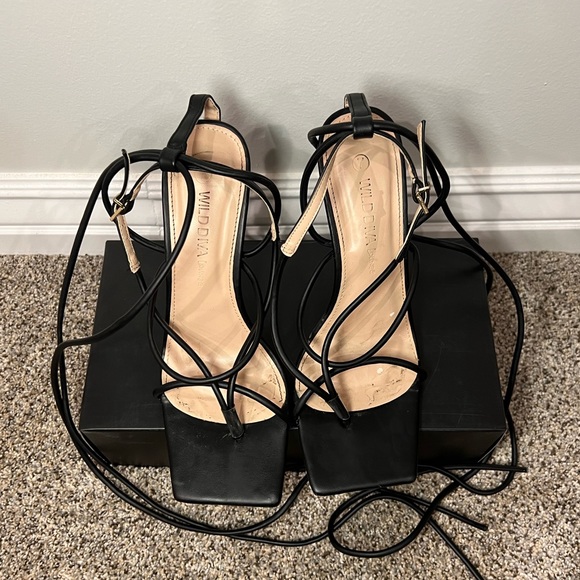 Black Strappy Heels - Picture 6 of 6